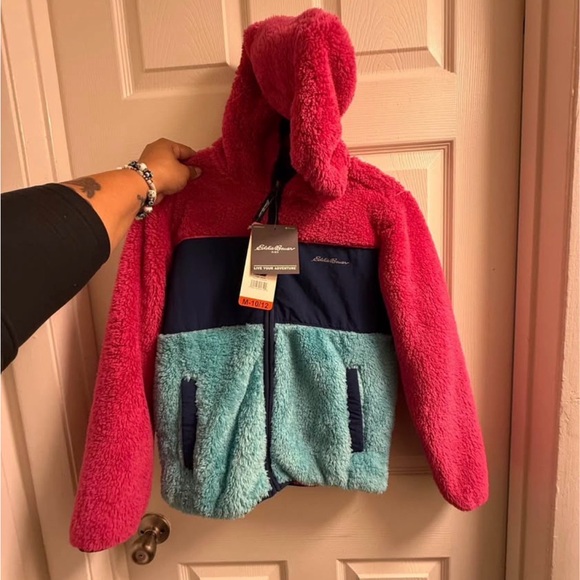 Eddie Bauer Fleece Jacket in Pink and Teal